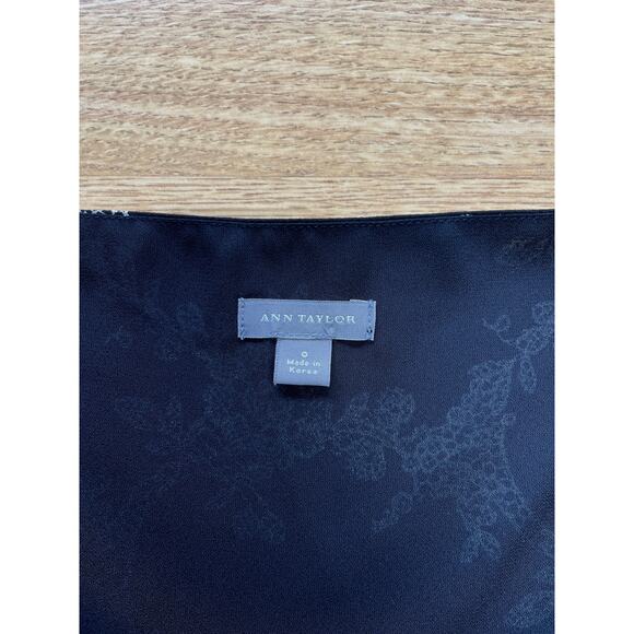 Ann Taylor Workwear Black White Lace V-Neck Ribbon Classic Style Dress Size 0 - Picture 10 of 10